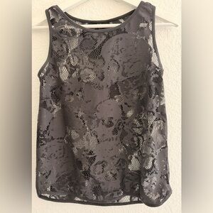 ZARA Trafaluc Charcoal Lace Skull Top | Edgy Gothic Feminine Blouse